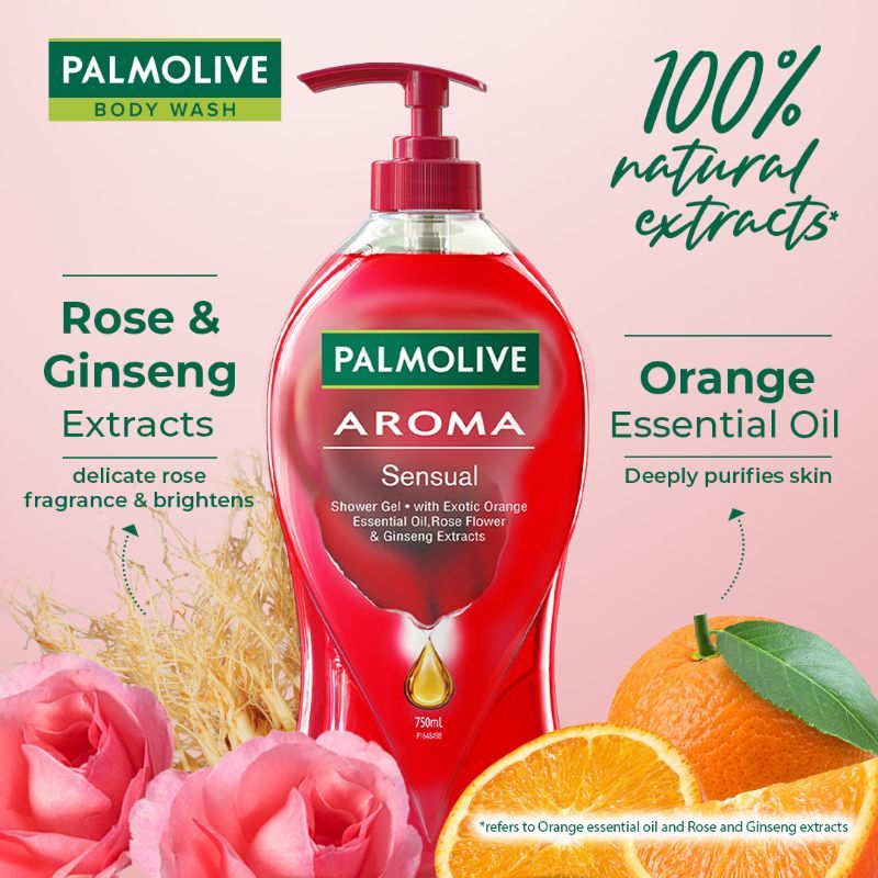 Ginseng, Rose & Orange Essential Oil Aroma Pure Sensual - Soothing & Brightening Body Shower Gel