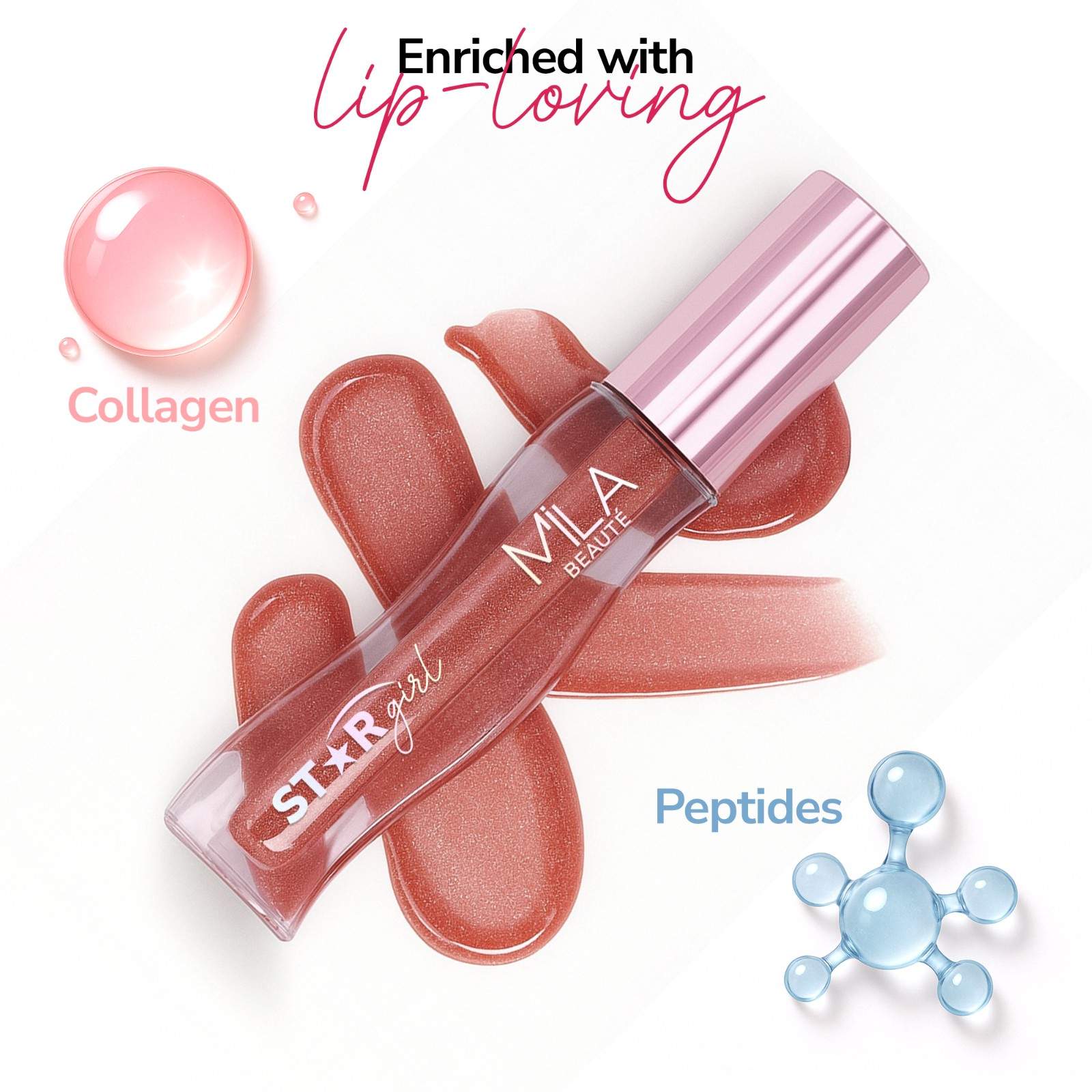 Star Girl Lip Gloss With Peptides Collagen & Micro Shimmers