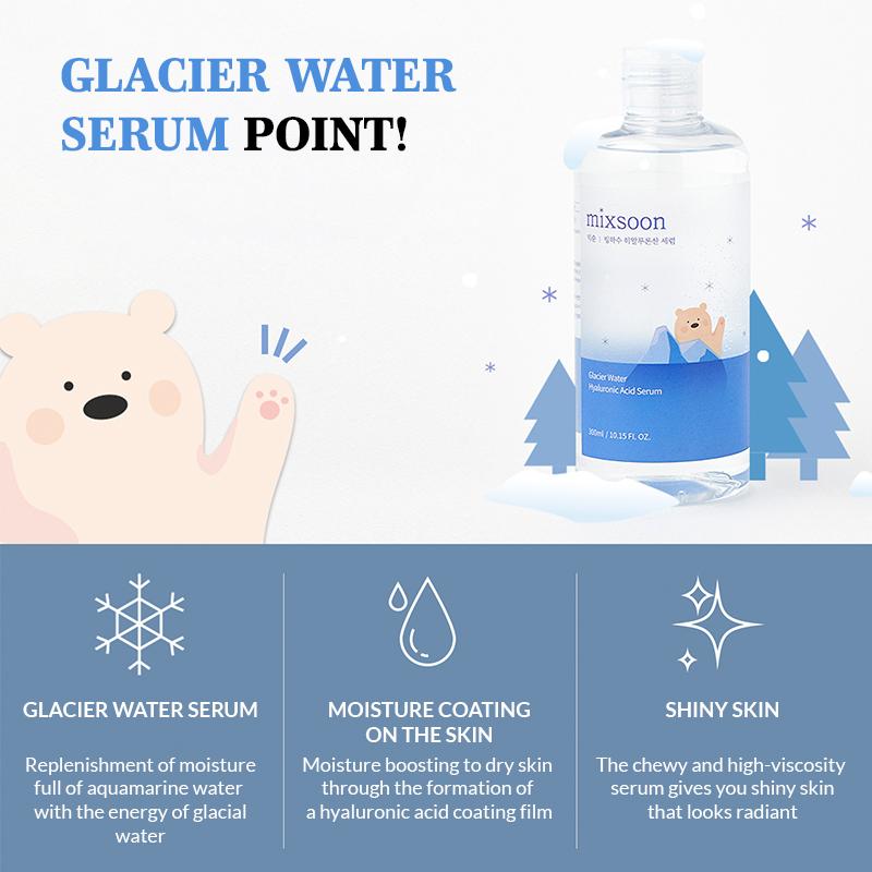 Glacier Water Hyaluronic Acid Serum, Deep Hydration, Plumps Skin & Locks Moisture