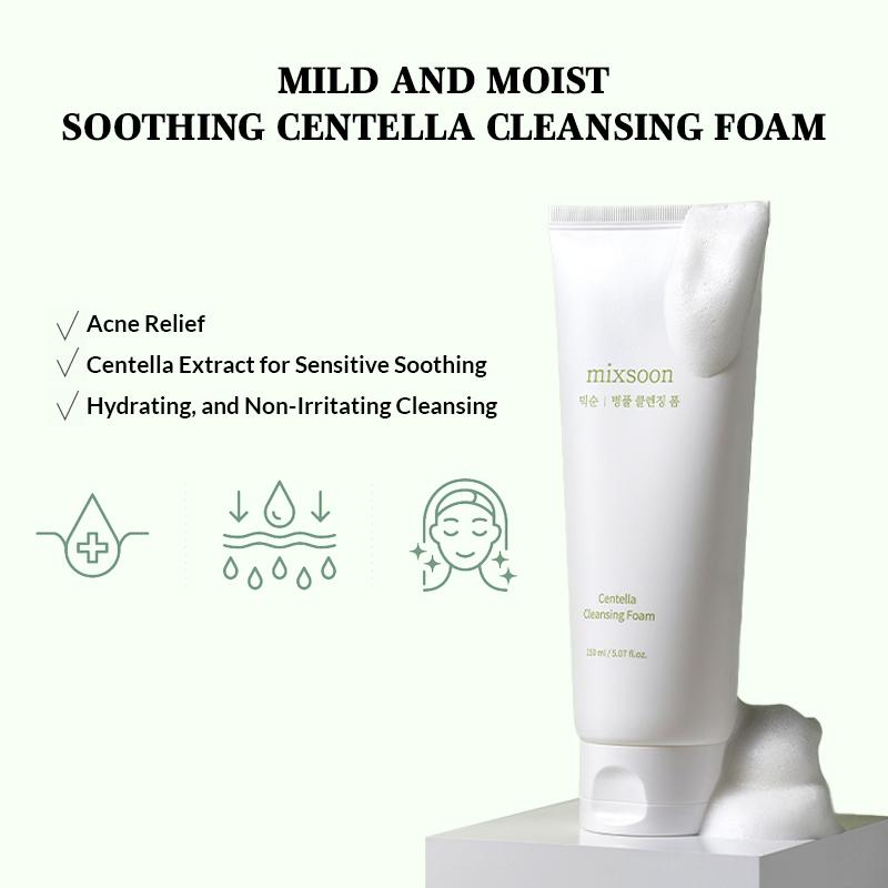Centella Cleansing Foam, Gentle Face Wash for Redness & Acne-Prone Sensitive Skin