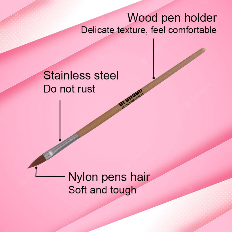 Nail Art Acrylic Brush Set For Liquid And Powder No.6,8,10