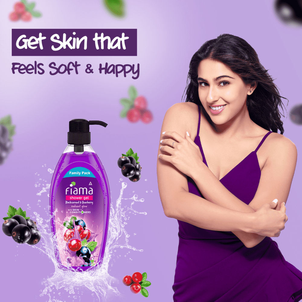 Shower Gel Blackcurrant & Bearberry Body Wash With Skin Conditioners For Radiant Glow