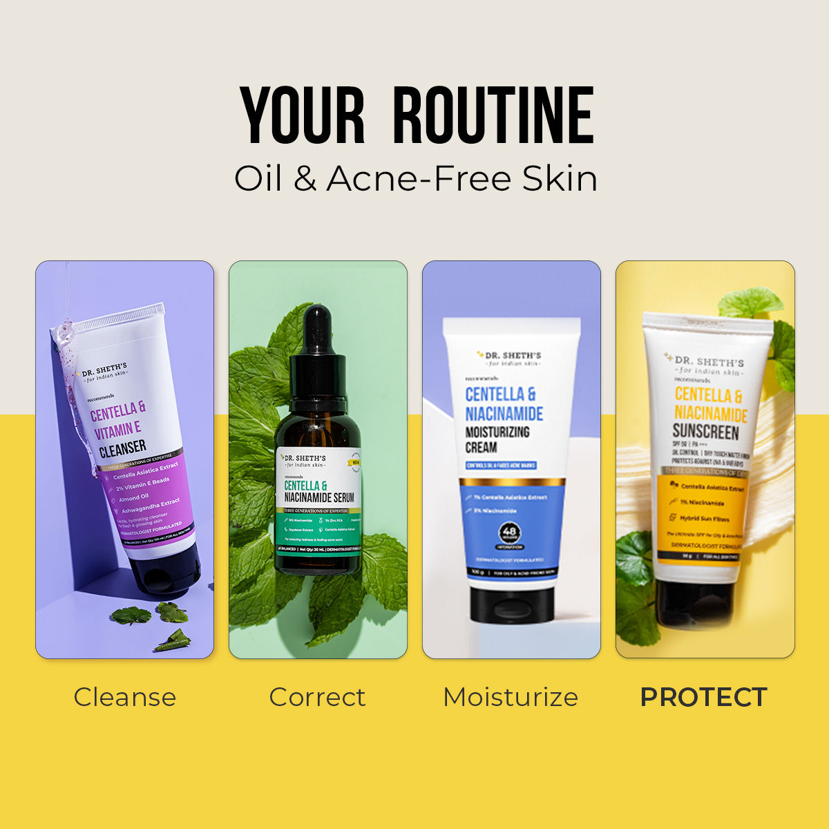 Centella & Niacinamide Sunscreen Spf 50 Pa+++ Protection For Oily & Acne-Prone Skin