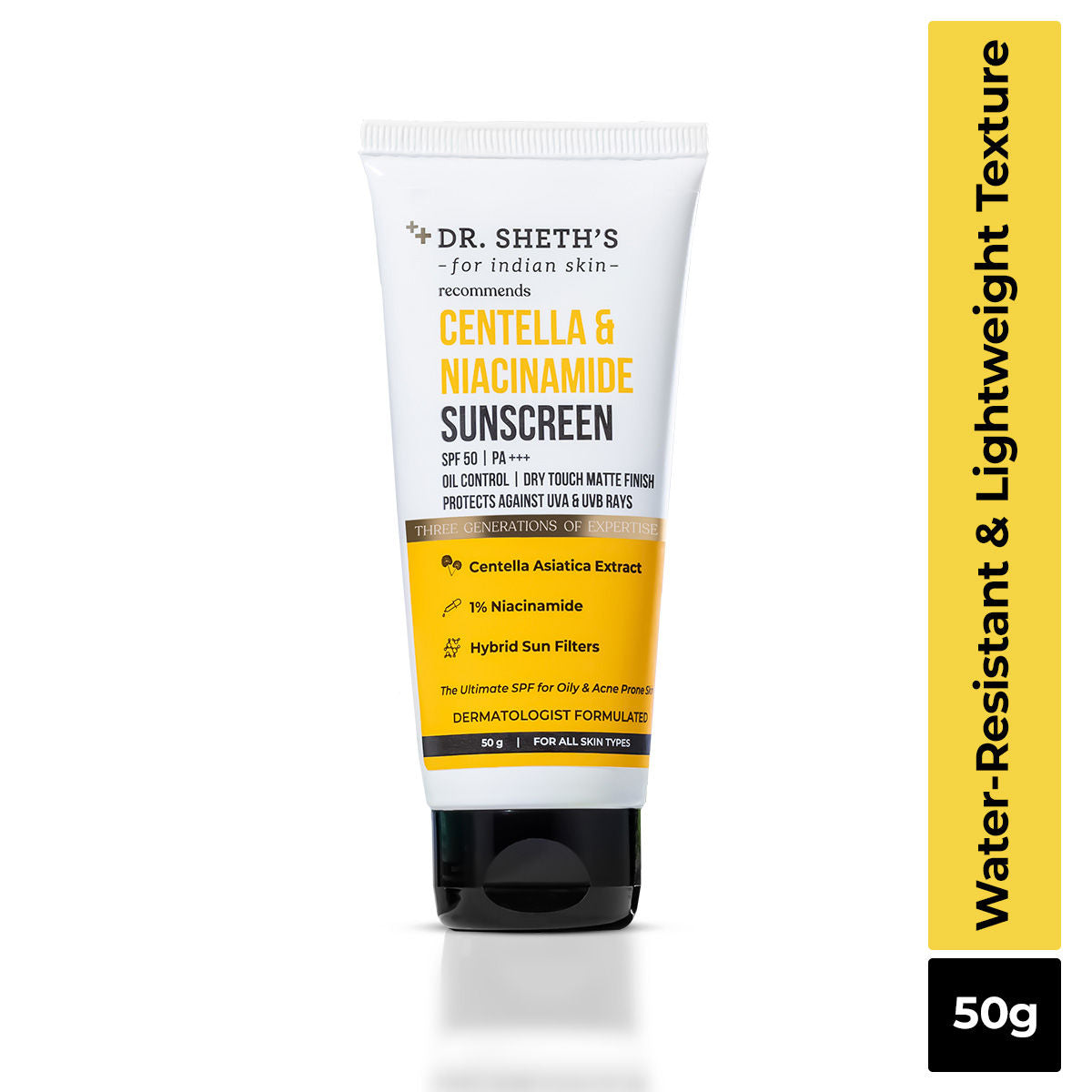 Centella & Niacinamide Sunscreen Spf 50 Pa+++ Protection For Oily & Acne-Prone Skin