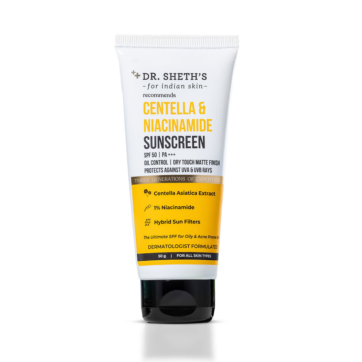 Centella & Niacinamide Sunscreen Spf 50 Pa+++ Protection For Oily & Acne-Prone Skin