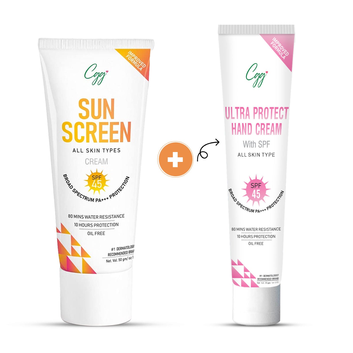 Suncreen SPF 45 + FREE CGG cosmetics Hand cream SPF 45