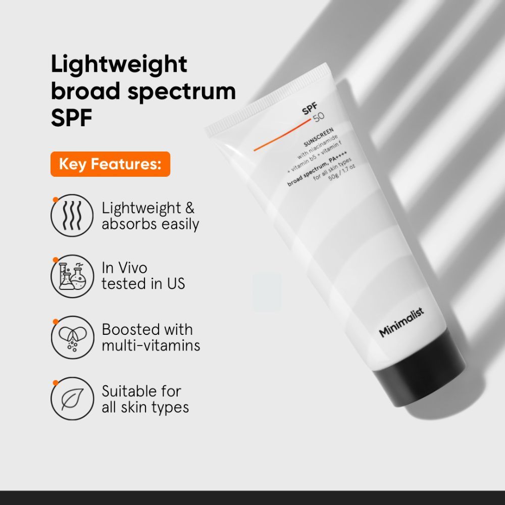 SPF 50 PA ++++ Sunscreen With Multi-Vitamin For Reducing Photoaging & No White Cast