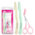 Eyebrow Trimming Scissors With Folding Facial Razors