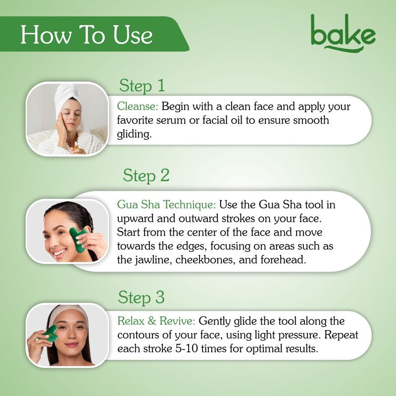 Jade Gua Sha Stone Face Massager Tool for Reducing Fine Lines & Wrinkles and Eye Puffiness