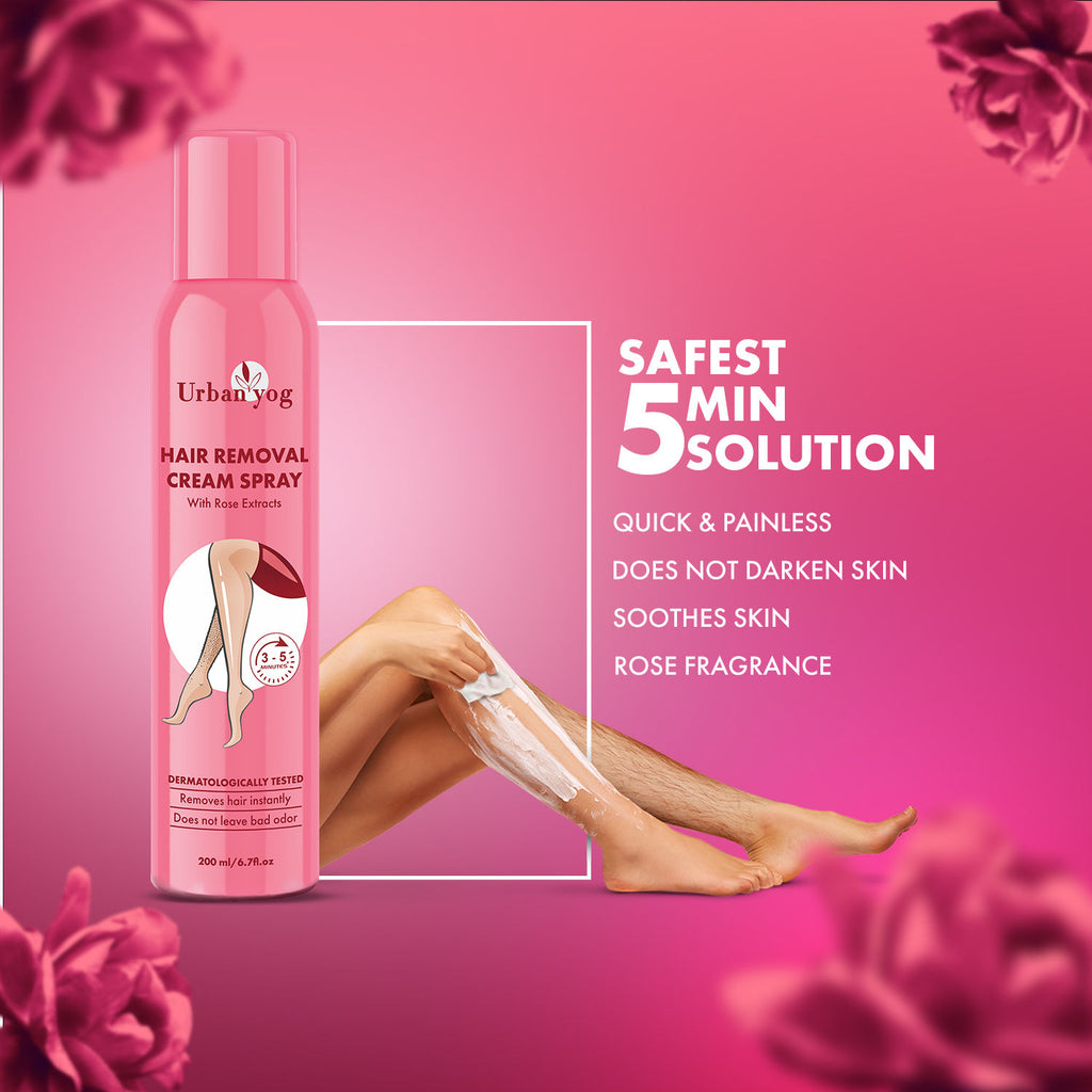 Hair Removal Cream Spray With Rose Extracts