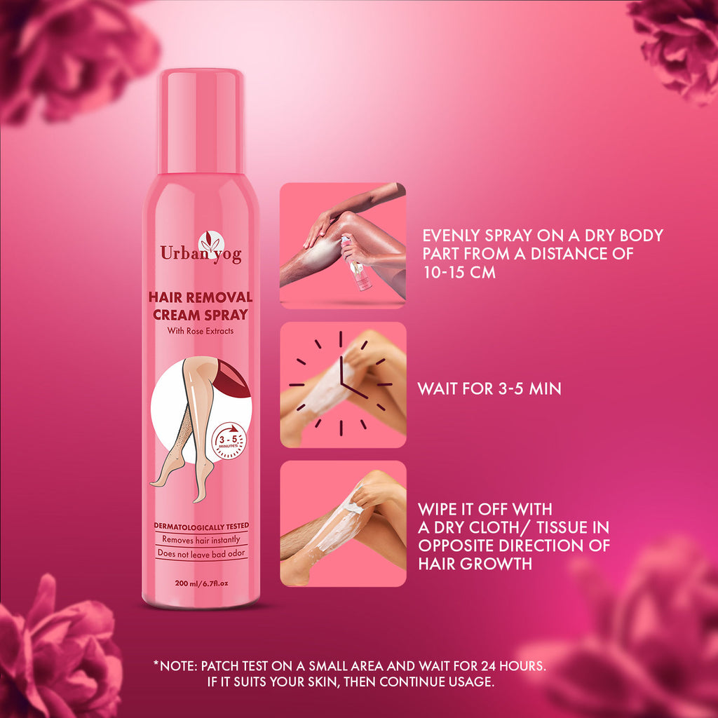 Hair Removal Cream Spray With Rose Extracts