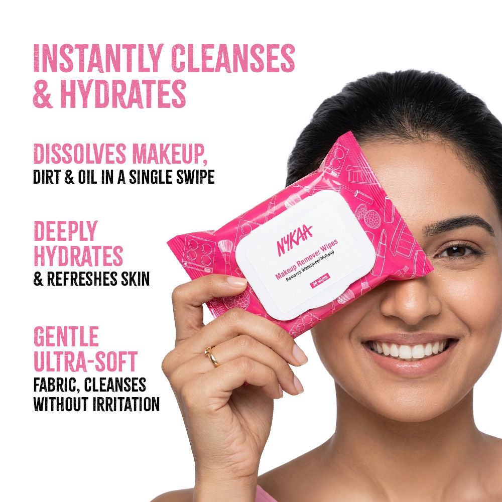 Nykaa Makeup Remover Wipes (30pcs) Ultra-Soft,Gentle Wipes (20cmx15cm)For Instant Cleanse & Refresh