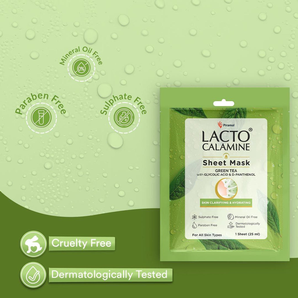 Green Tea Face Sheet Mask for Hydration, Calm & Clear Skin that Soothes Acne