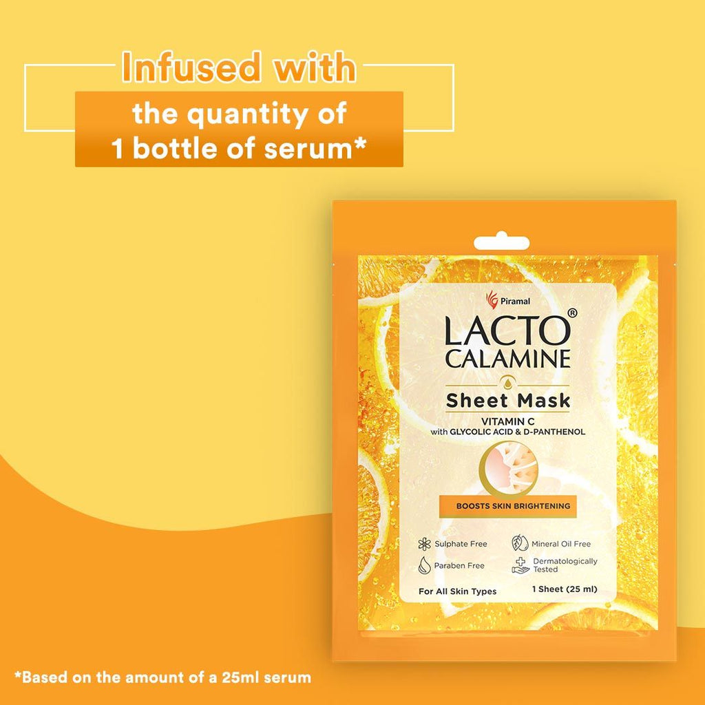 Vitamin C Face Sheet Mask with Antioxidant for Nourishing, Brightening & Glowing Skin