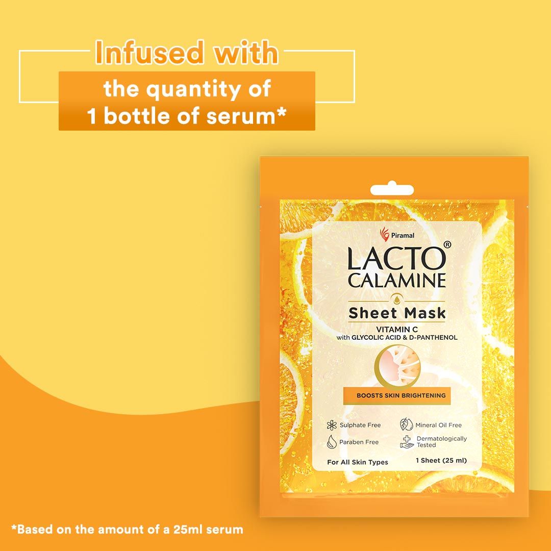 Vitamin C Face Sheet Mask with Antioxidant for Nourishing, Brightening & Glowing Skin