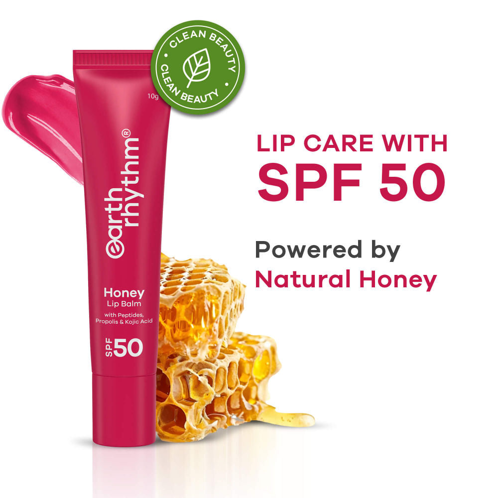 Honey Lip Balm Spf 50 Brightens Lips With Propolis, Peptides & Kojic Acid - Wildflower