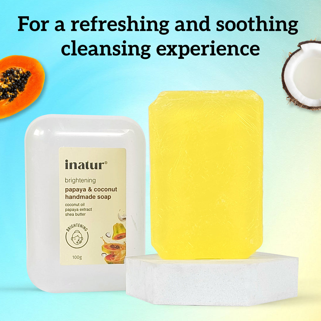 Papaya & Coconut Soap For Brightening & Cleansing with Papaya Extract, Shea Butter & Coconut