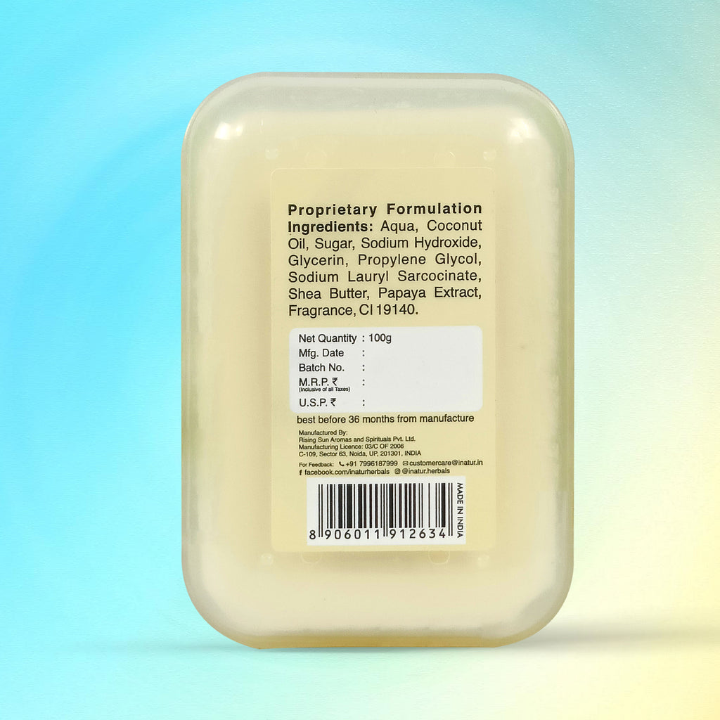 Papaya & Coconut Soap For Brightening & Cleansing with Papaya Extract, Shea Butter & Coconut