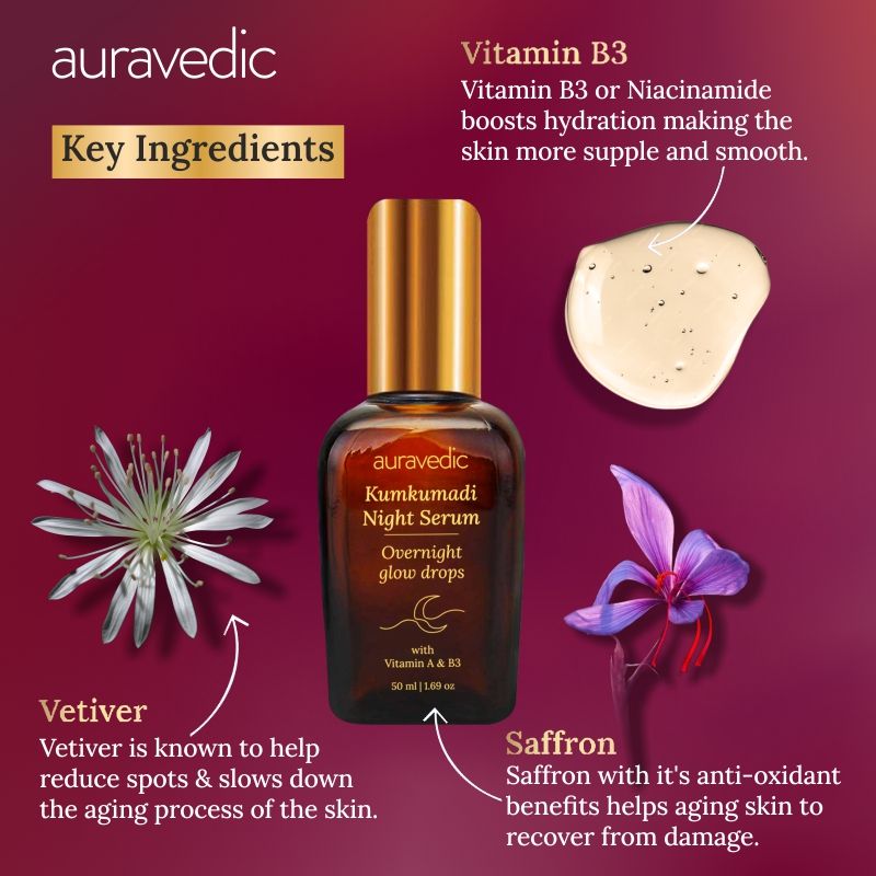 Kumkumadi Tailam Night Serum Kumkumadi Face Serum With Kumkumadi Oil For Anti Aging Glow