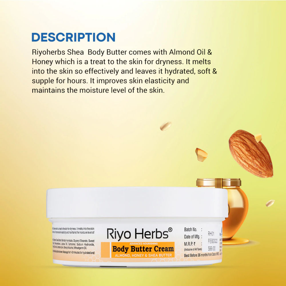 Body Butter Cream Infused with Almond Oil & Honey