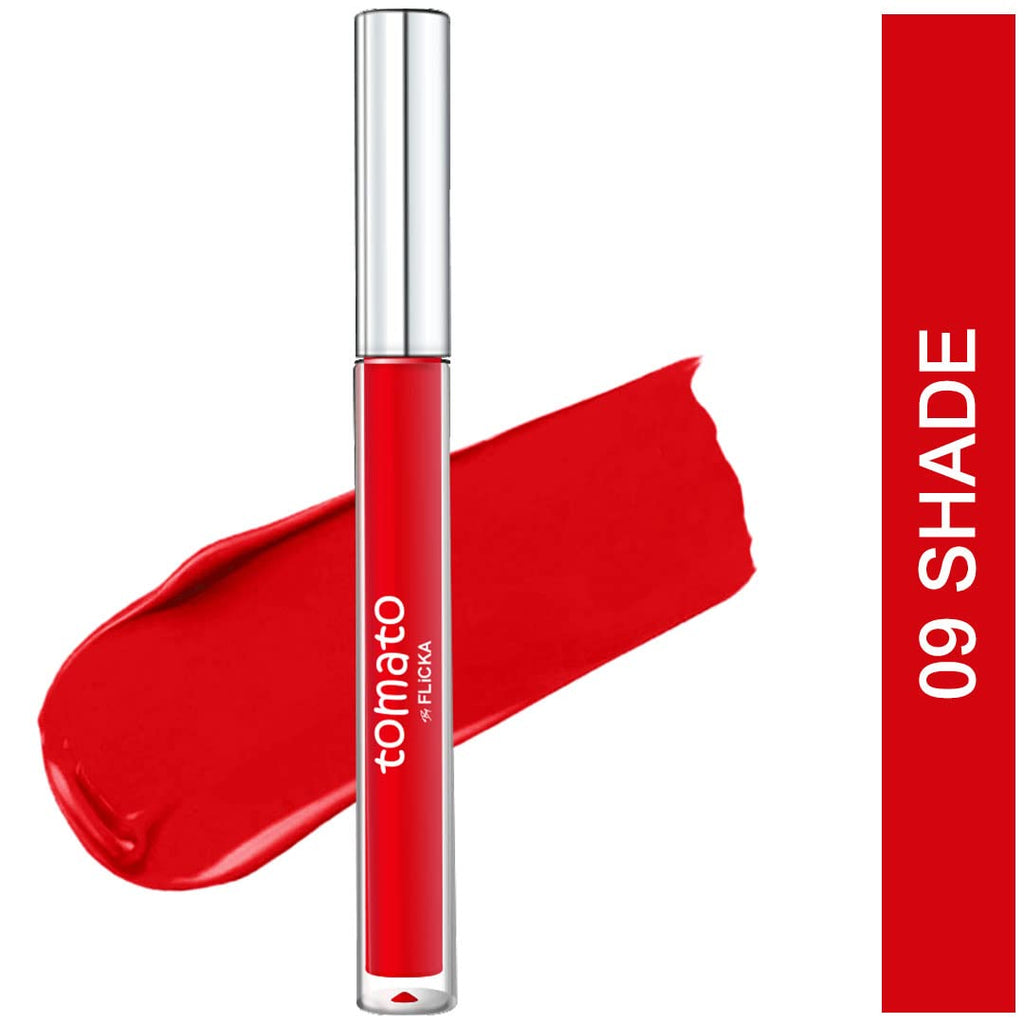 Tomato Liquid Lipstick Rich Matte Long Lasting Intense Pigment Smudgeproof - 09 Shade