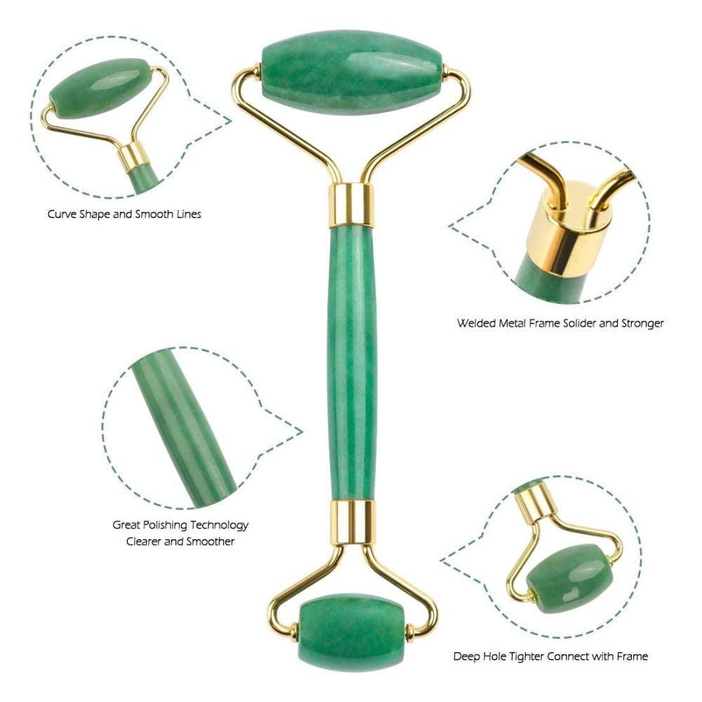 Pure Jade Green Adventurine Roller For Face