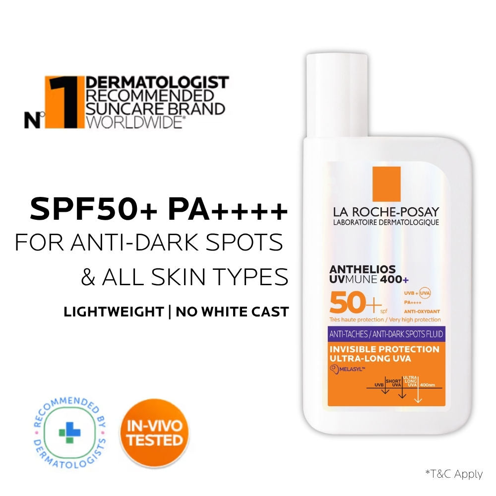 Anthelios UVMUNE400 Anti-Dark Spot Fluid SPF50+ Sunscreen with Melasyl for pigmented skin