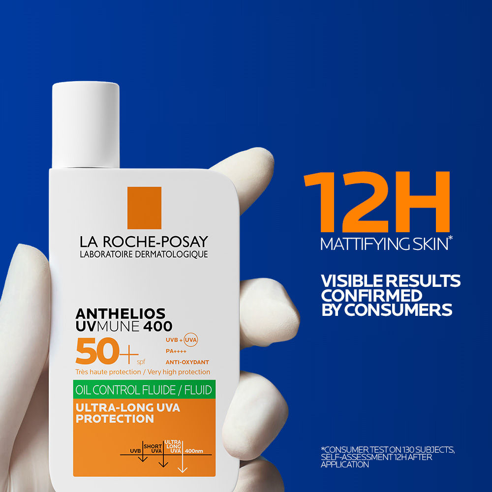 Anthelios UVMUNE400 Oil Control SPF50+, Mattifying Sunscreen for Oily Skin.