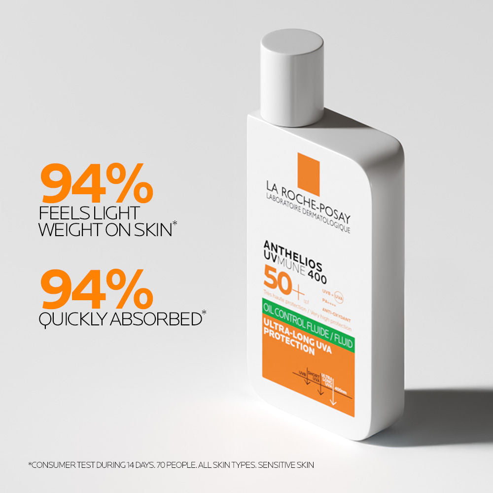 Anthelios UVMUNE400 Oil Control SPF50+, Mattifying Sunscreen for Oily Skin.