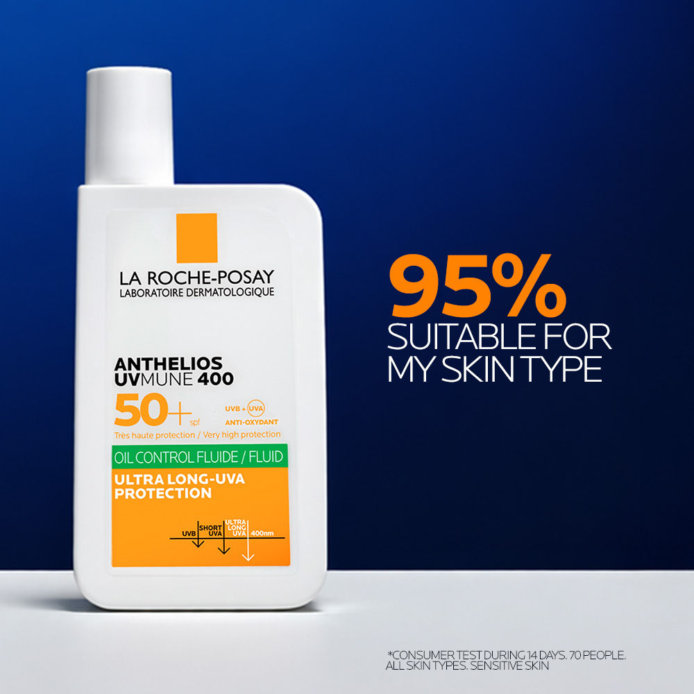 Anthelios UVMUNE400 Oil Control SPF50+, Mattifying Sunscreen for Oily Skin.