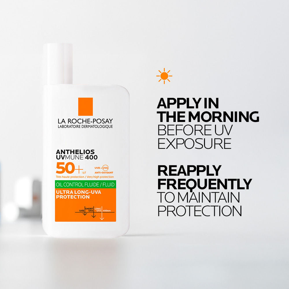 Anthelios UVMUNE400 Oil Control SPF50+, Mattifying Sunscreen for Oily Skin.