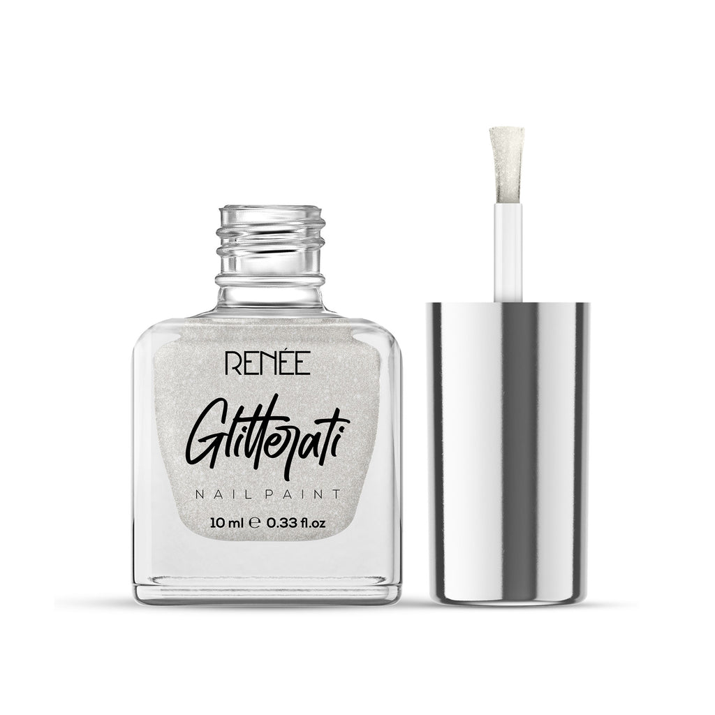 Glitterati Nail Paint - White Sparkle
