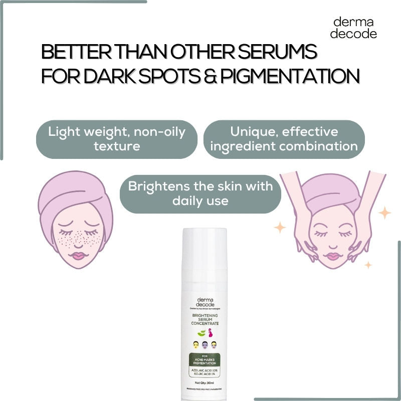 1% Kojic Acid 10% Azelaic Acid Brightening Face Serum For Dark Spots And Pigmentation