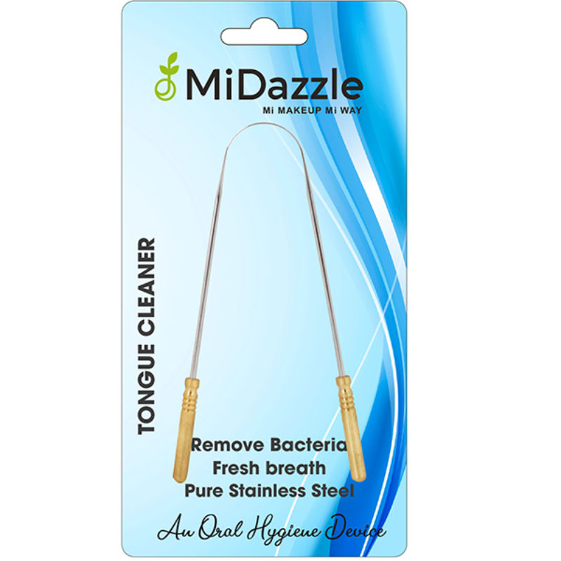 Stainless Steel Tongue Cleaner for Men and Women with Brass Handle Adults