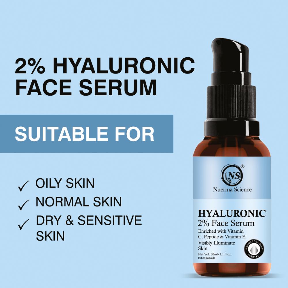 Hyaluronic Acid Face Serum enriched Vitamin C & Vitamin E for Hydrating Skin