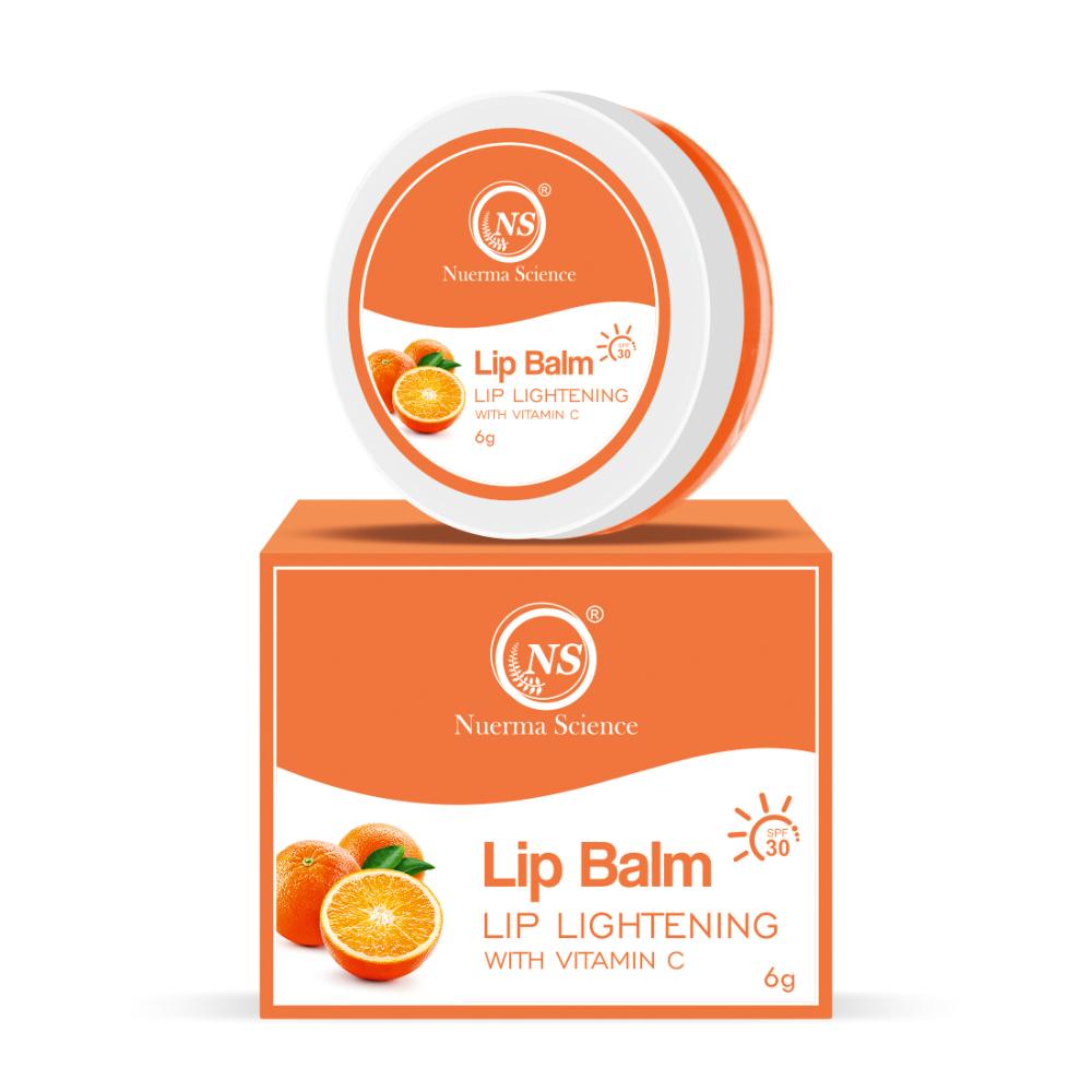 Vitamin C Lip Gloss Balm with SPF 30 - Lighten Lip Skin, Repair Dry, Damage Lips
