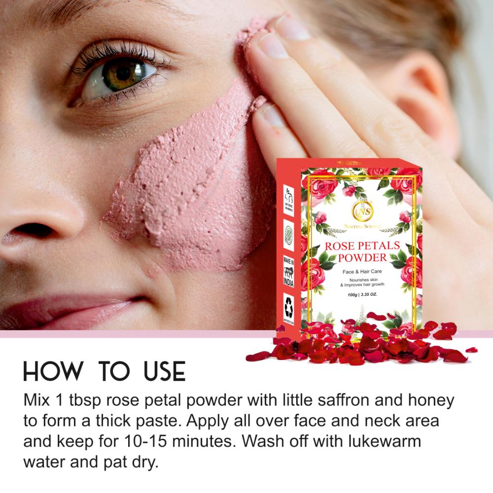 Rose Petal Powder for Blood Circulation Increase, Soft Skin & Boost Collagen