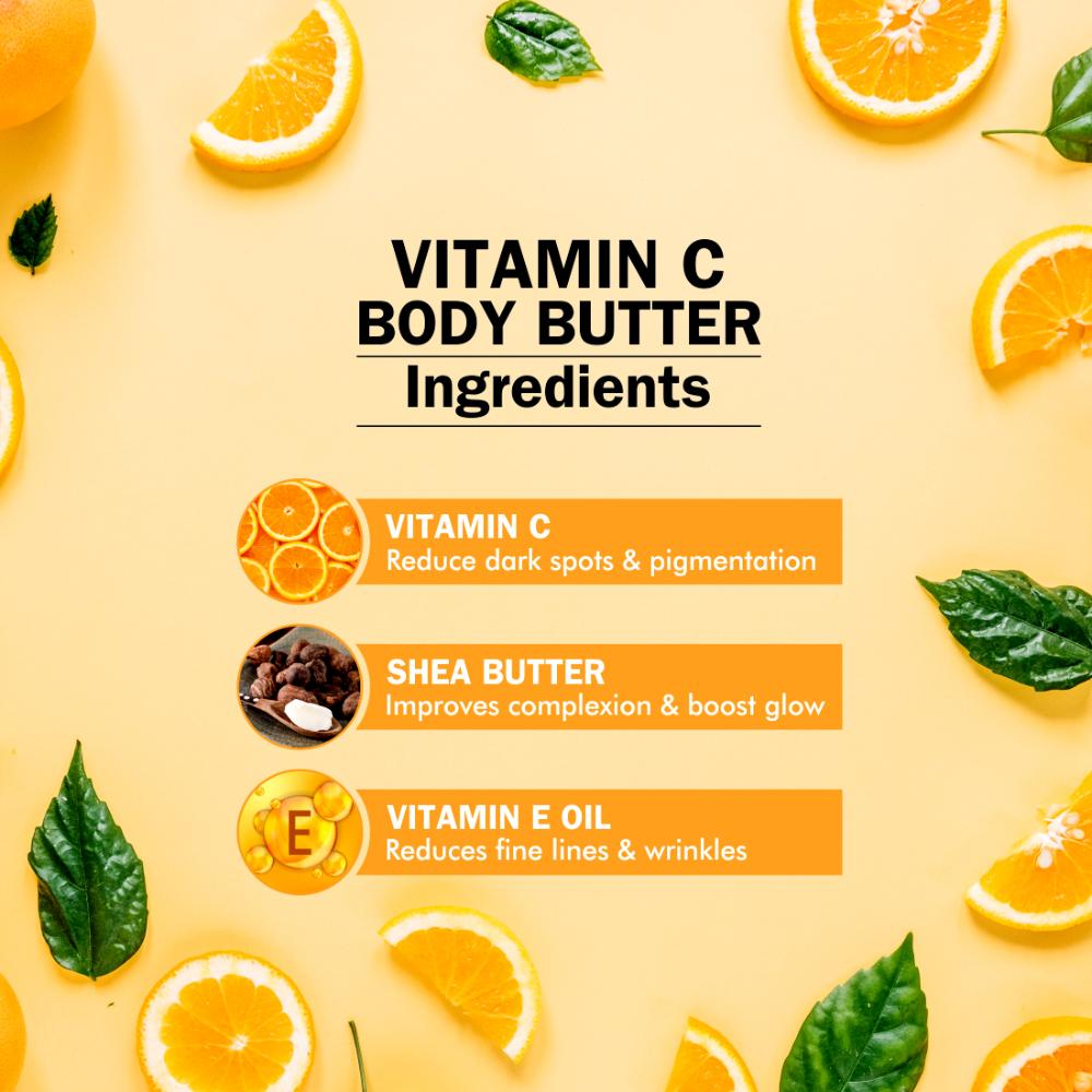 Vitamin C Body Butter Cream with Butters & Vitamin C for Buttery Skin Tone
