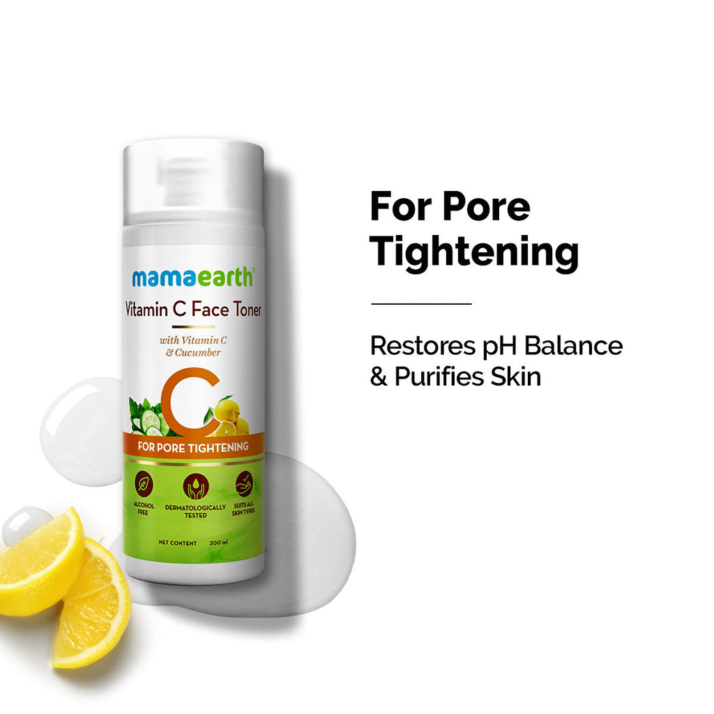 Vitamin C Face Toner with Witch Hazel for Pore Tightening and All Skin Types