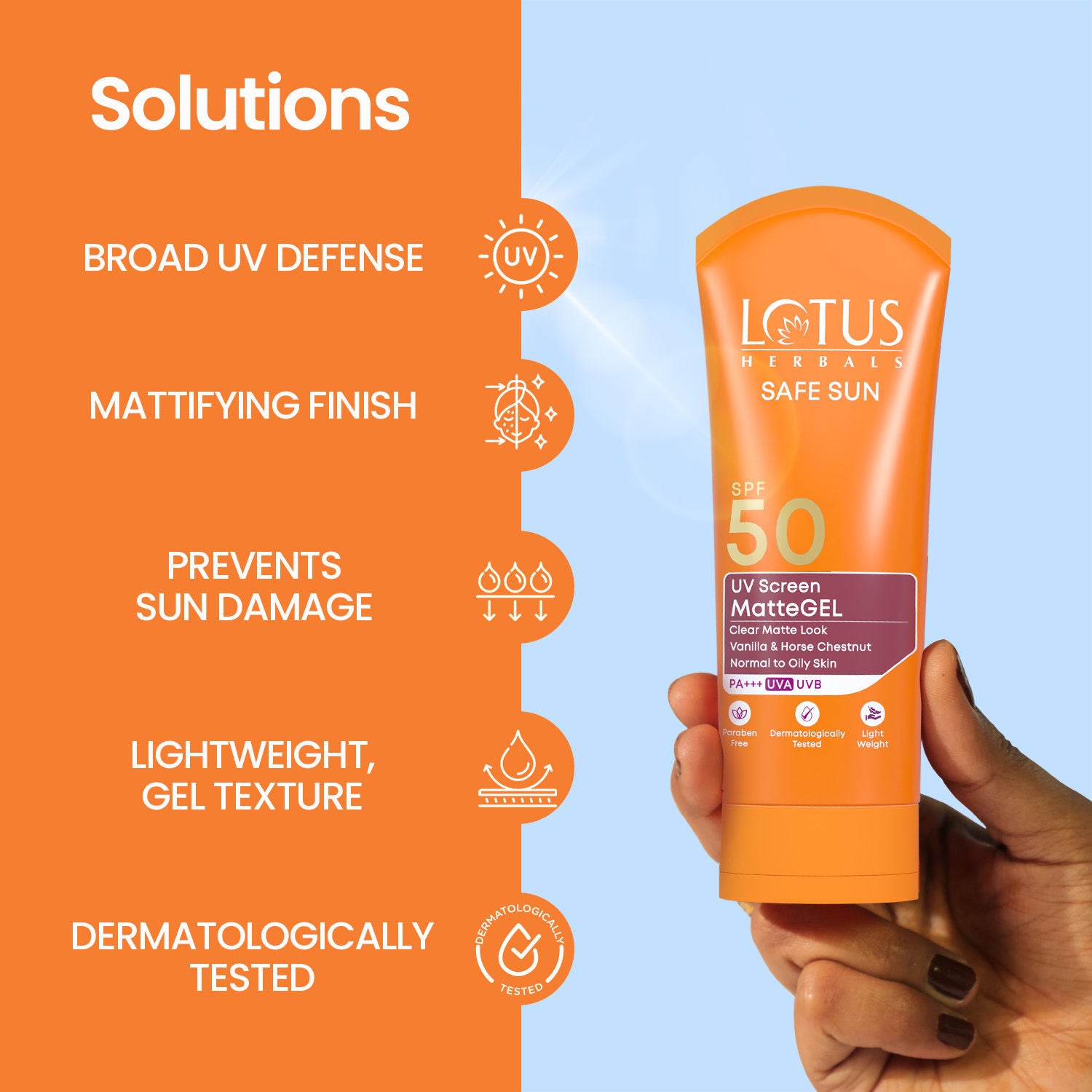 SafeSun UV Screen Matte Gel Sunscreen SPF 50 PA+++ With Lightweight And No WhiteCast