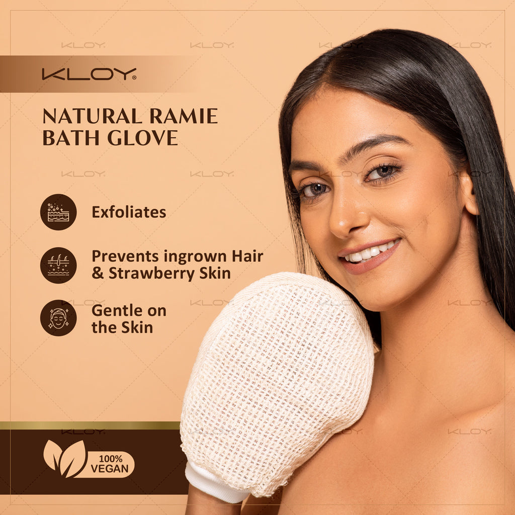 Natural Ramie Bath Glove Scrubber Exfoliator