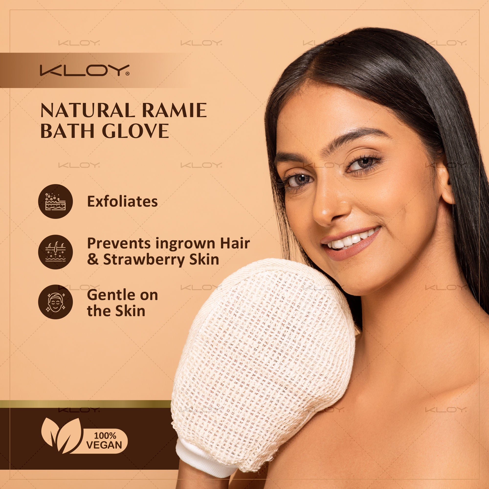 Natural Ramie Bath Glove Scrubber Exfoliator
