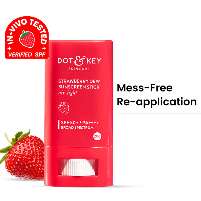 Strawberry Dew Sunscreen Stick In-Vivo Tested SPF 50+ PA++++, Makeup Friendly