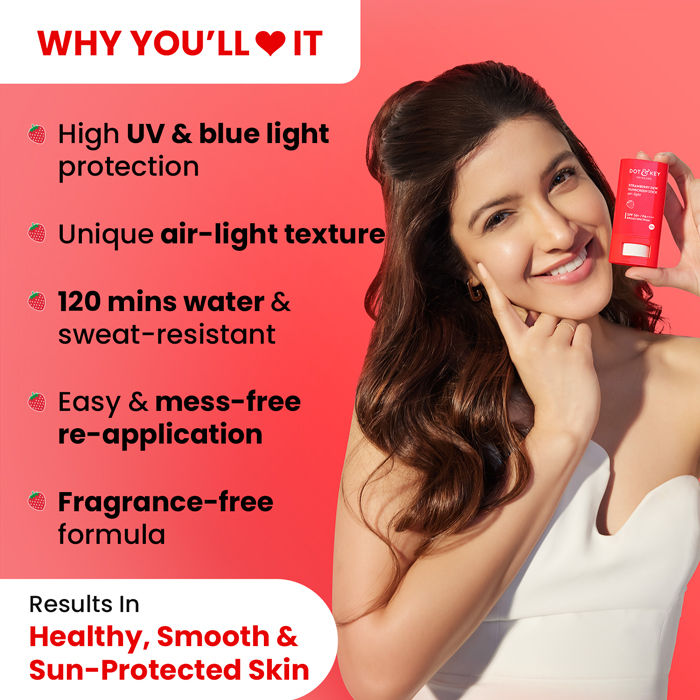 Strawberry Dew Sunscreen Stick In-Vivo Tested SPF 50+ PA++++, Makeup Friendly