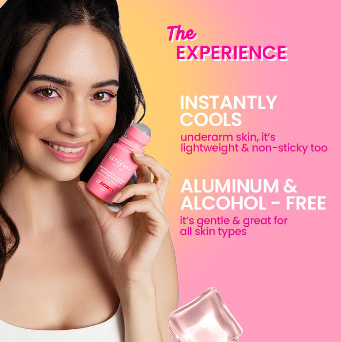 Watermelon Cooling Underarm Roll On, Pigmentation & Odour Control, With 4% AHA & BHA