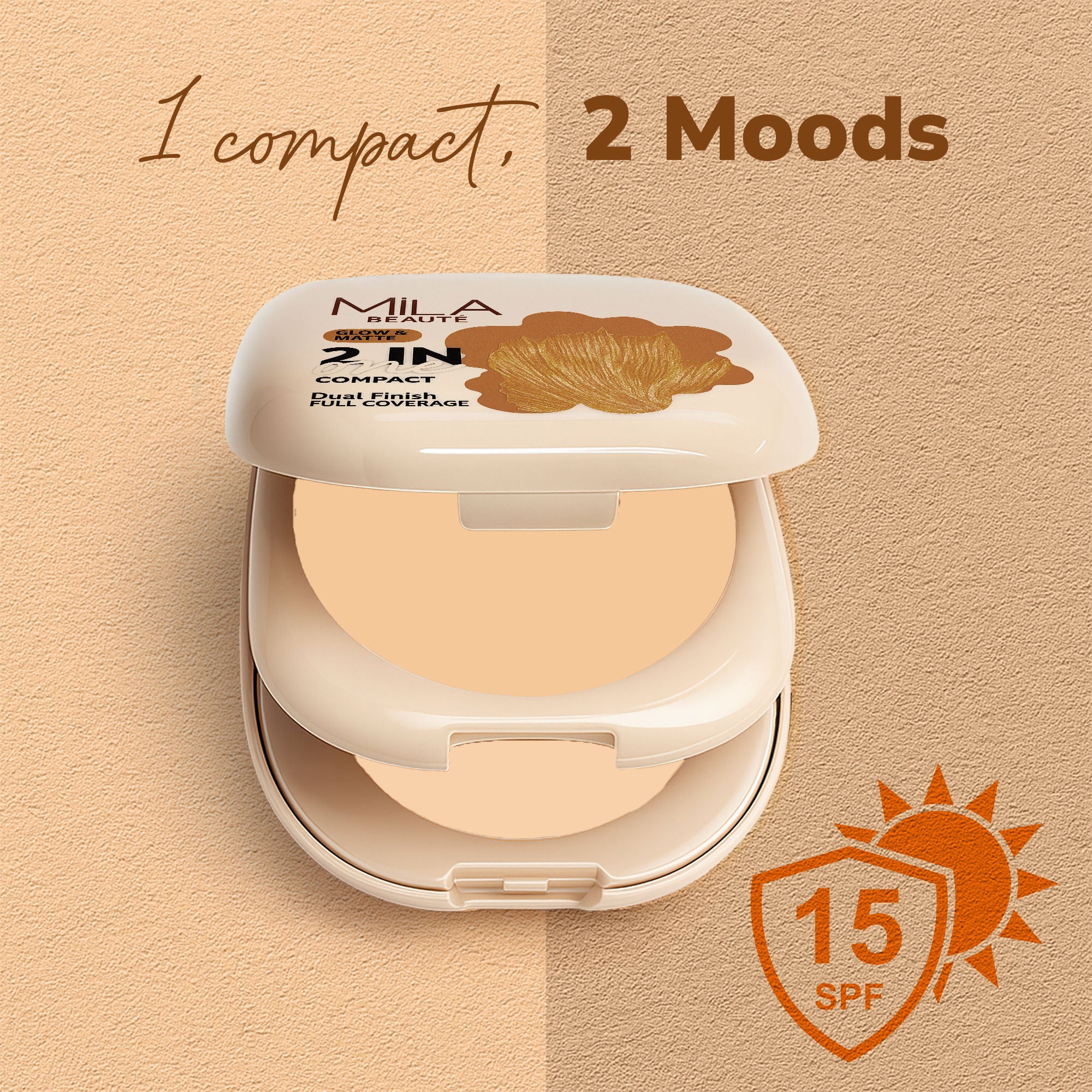 Mila Beaute Glow & Matte 2-in-1 Compact With SPF 15