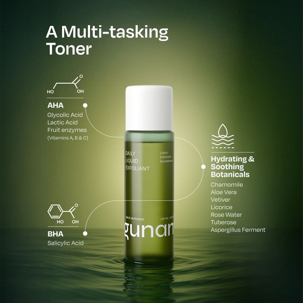 Daily Liquid Exfoliant Alcohol Free Toner With AHA BHA + Niacinamide + Lactic & Glycolic Acid