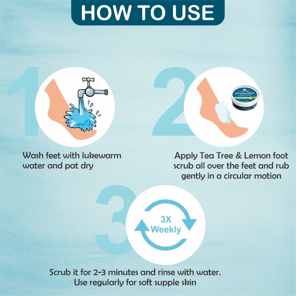 Tea Tree And Lemon Anti Bacterial Foot Scrub With Jojoba Oil - For Feet Nourishment