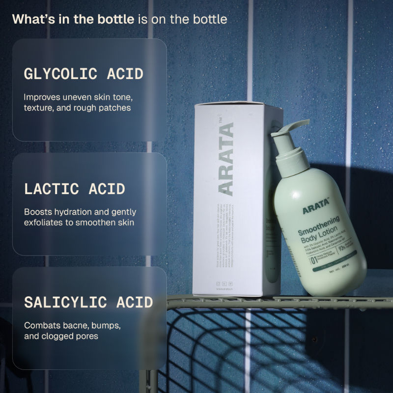 6.5% AHA BHA Body Lotion, Exfoliates & Hydrates, Reduces Bumps & Strawberry Skin