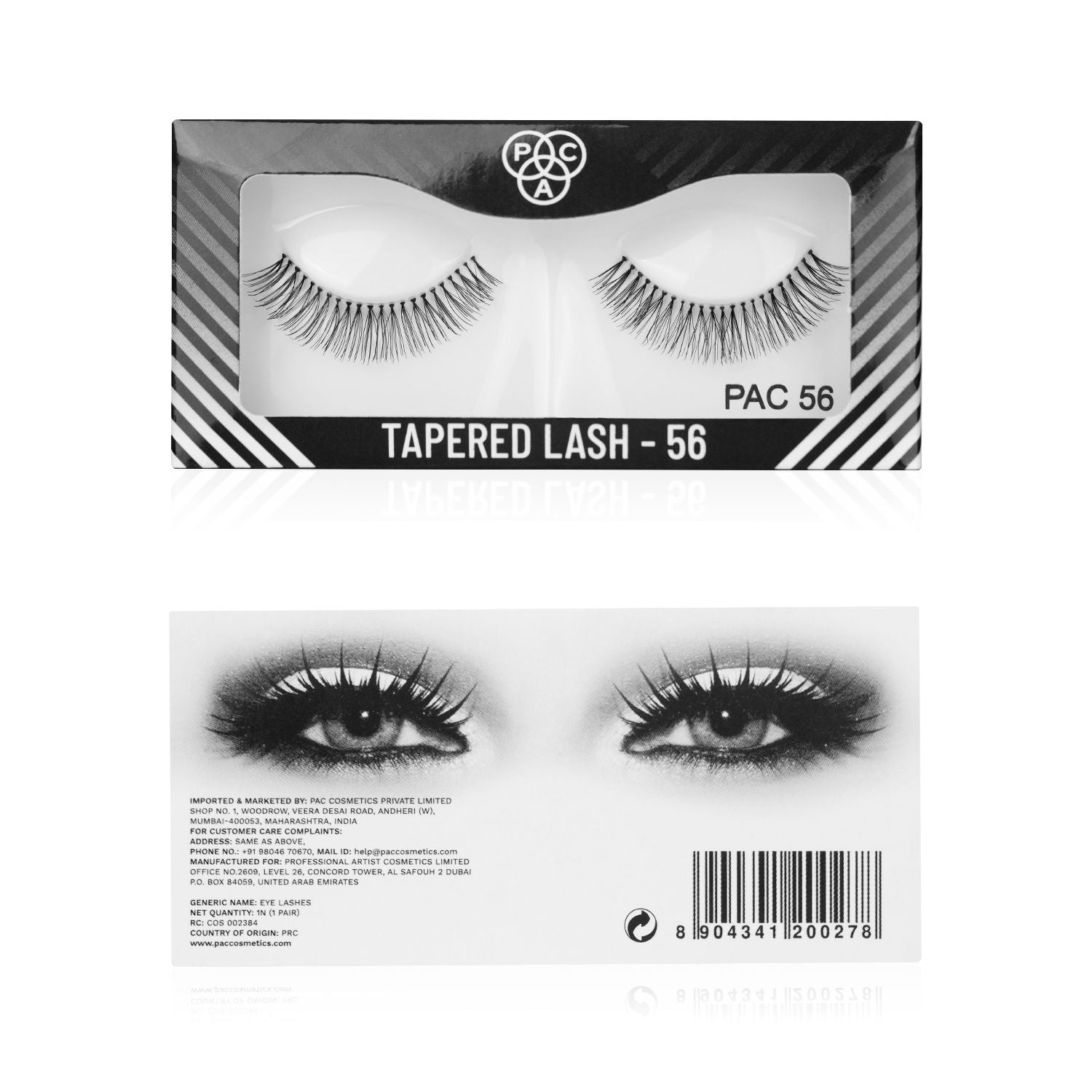 Tapered Lash 56 - Handmade Natural Looking, Reusable up to 12x, Seamlessly Blends with Lashes